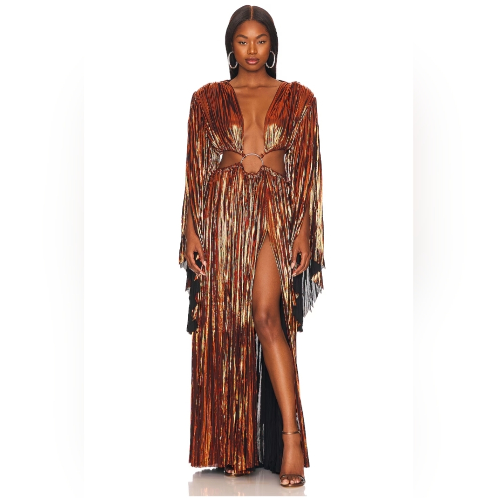 Bronx and Banco Layla Maxi Dress in Metallic Copper - XS